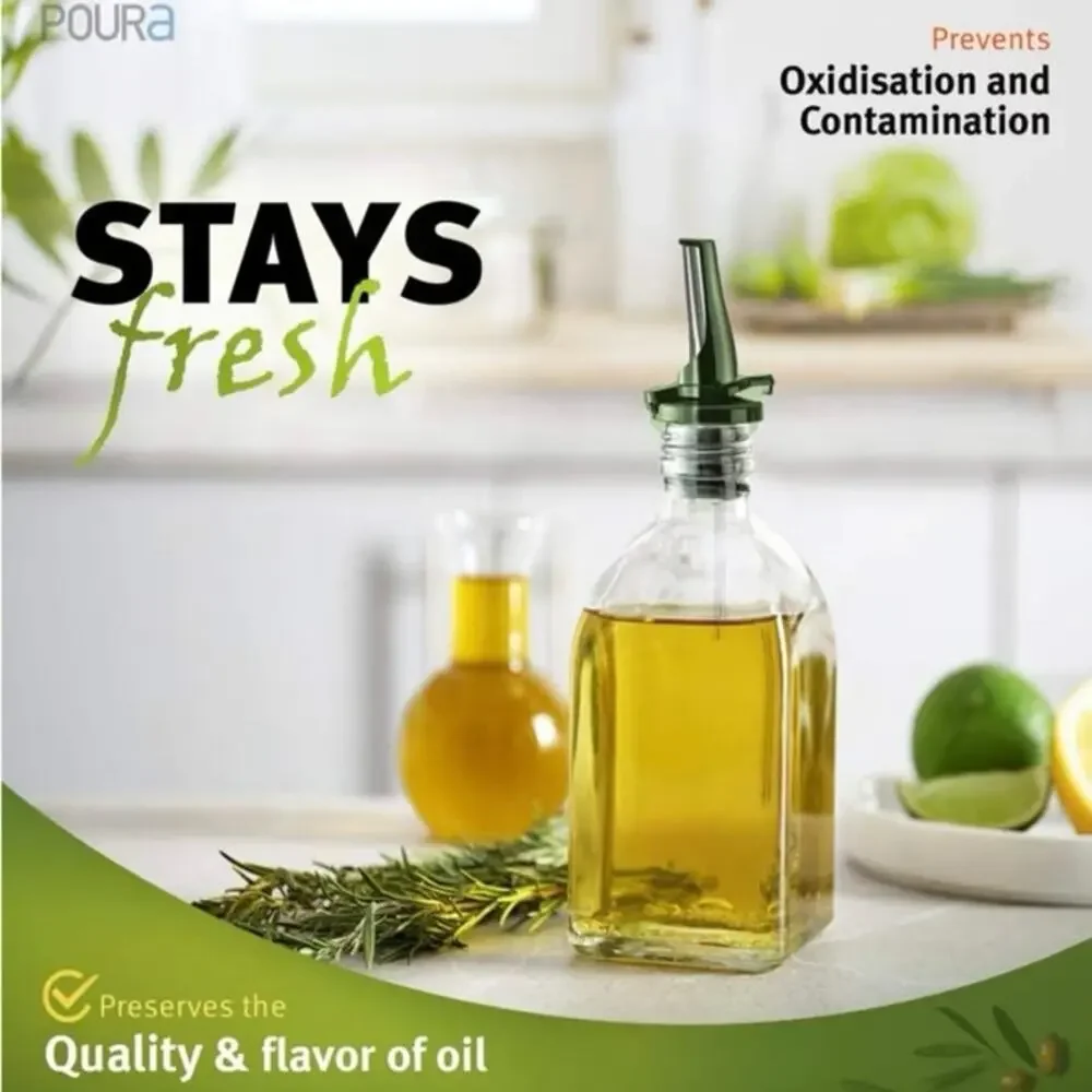 NWT 2 Pack Olive Oil Spout for Olive Oil Dispensers One Handed Open & Close Cap